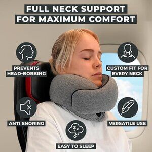 Gray and Black Travel Neck Pillow